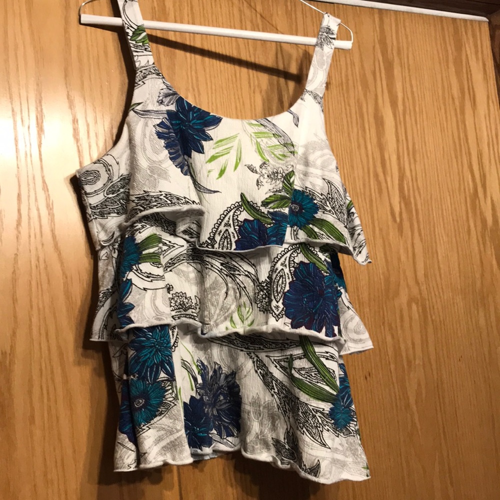 Susan Lawrence 3 ruffle layered tank top